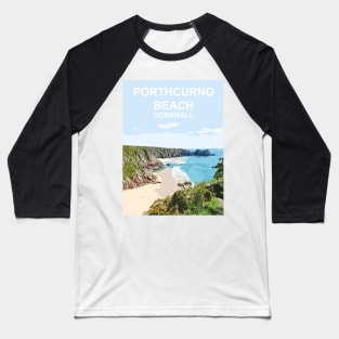 Porthcurno Beach, Cornwall. Cornish gift. Kernow fishing harbour Baseball T-Shirt